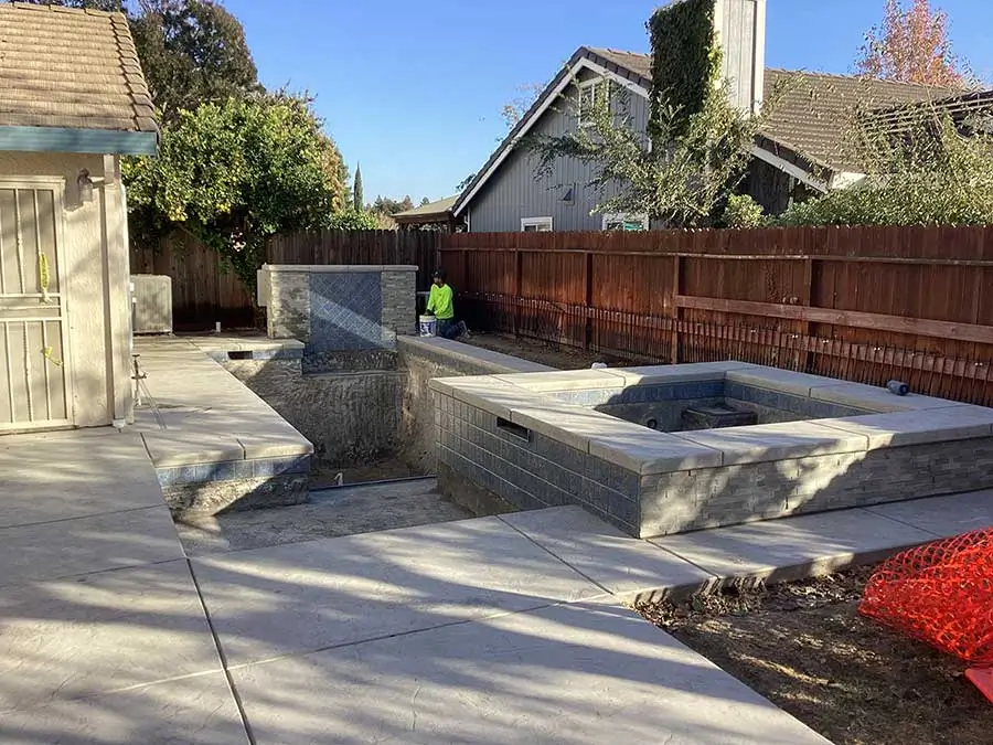 ongoing pool construction